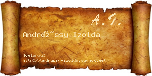 Andrássy Izolda névjegykártya